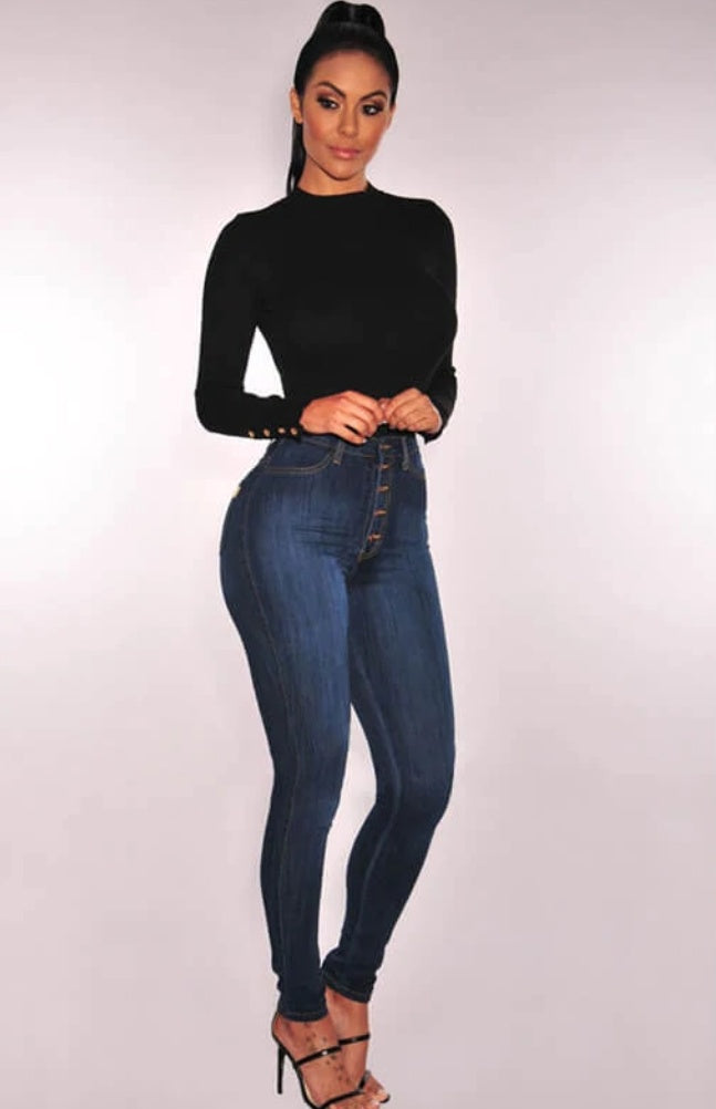 high waist skinny jeans